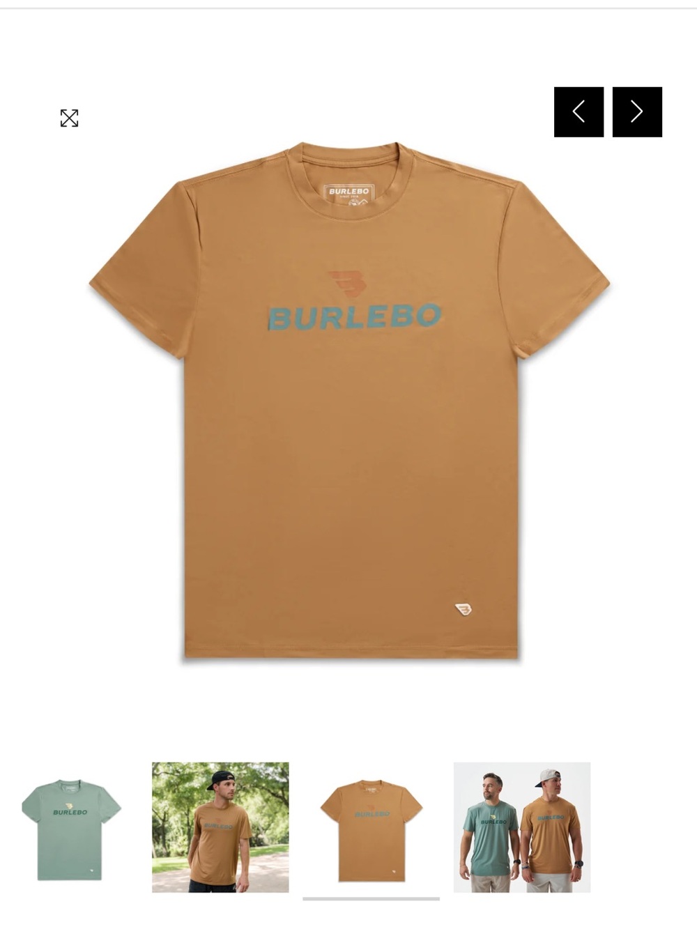 BURLEBO Short-Sleeve Logo Tee in Camel